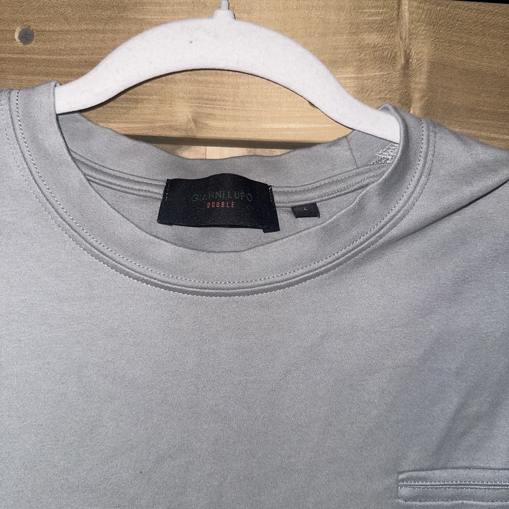 Gianni Lupo Linen Tee Light Gray Or Bluish Large - Picture 4 of 8
